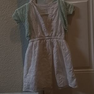 White dress with a short Cardigan